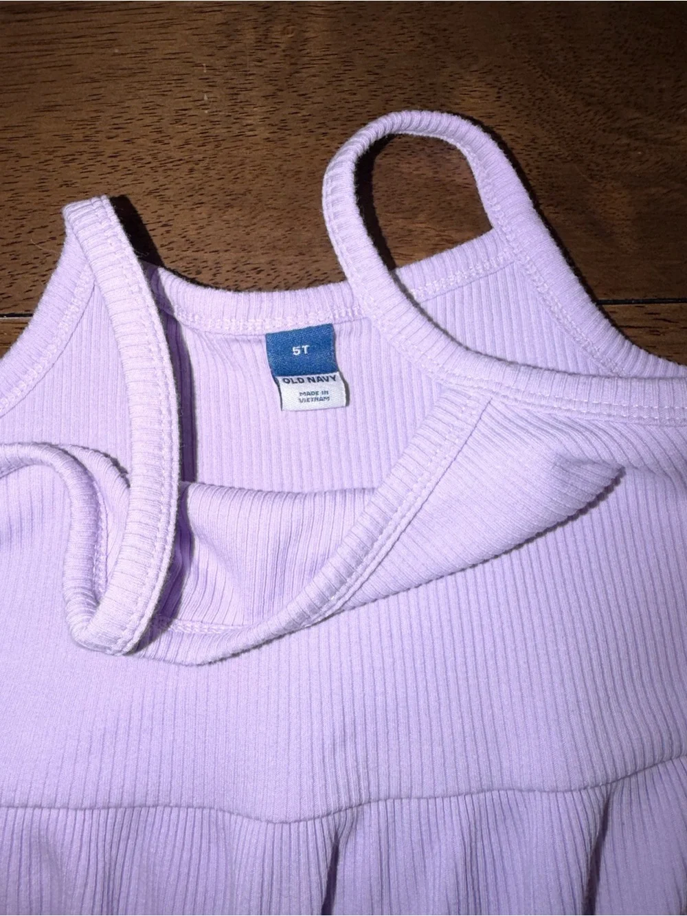 Girls Light Lavender Ribbed Tank Dress